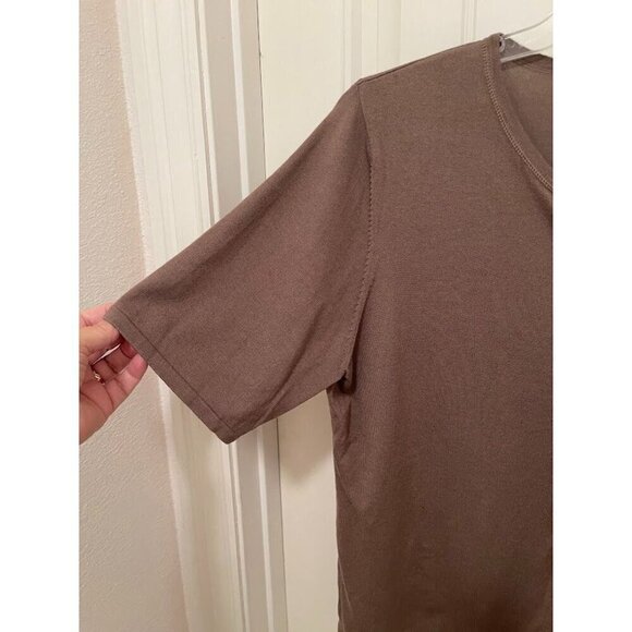 Coldwater Creek‎ Brown Button-Down Cardigan Women's sz  S short sleeve - Picture 2 of 7